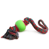 Купить «игрушка» д\собак веревка с петлей с 2-мя узлами и мяч d65\450*80мм триол. 
