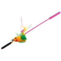 Купить «игрушка» удочка-дразнилка, птица с перьями v.i.pet st-101\102. 