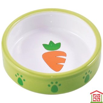 Купить керамикарт миска керамическая для грызунов зеленая с морковью.