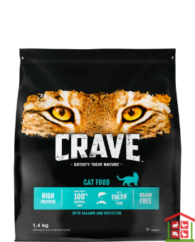 Купить 10239653 crave корм сухой для взрослых кошек лосось и белая рыба 400 гр.