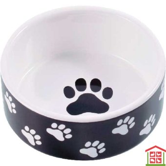 Купить керамикарт миска керамическая для собак черная с лапками 420 мл (211024).