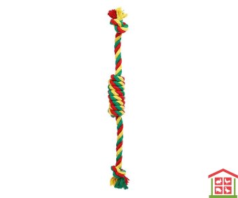 Купить "игрушка" сарделька канатная средняя цвет (белый) doglike dental knot.